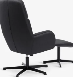 TANKEDALSillón reclinable con reposapiés TANKEDAL tela gris oscuro