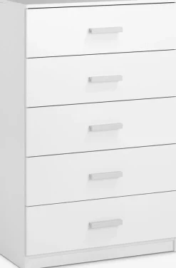 TAPDRUPCómoda TAPDRUP 5 cajones anchos blanco