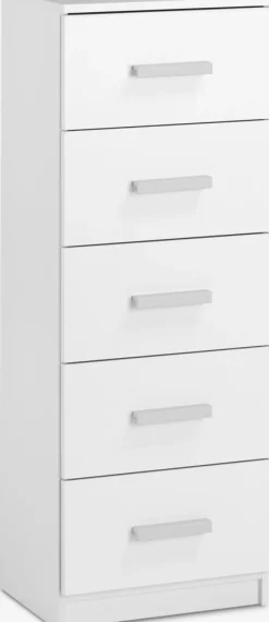 TAPDRUPCómoda TAPDRUP 5 cajones finos blanco