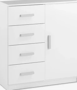 TAPDRUPCómoda TAPDRUP 4 cajones 1 puerta blanco