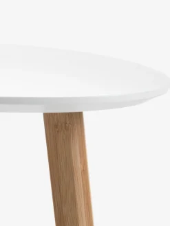 TAPSMesa auxiliar TAPS 55x55 blanco/bambú