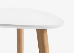 TAPSMesa auxiliar TAPS 40x40 blanco/bambú