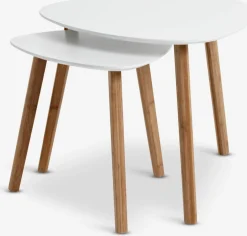 TAPSMesa auxiliar TAPS 40x40 blanco/bambú