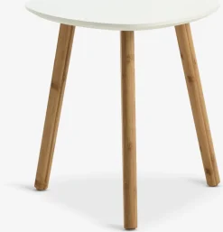 TAPSMesa auxiliar TAPS 40x40 blanco/bambú