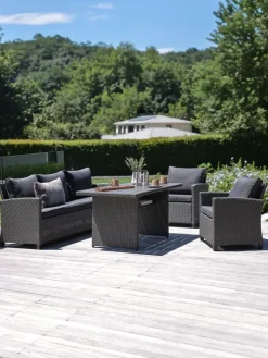 THISEConjunto muebles jardín THISE 5 plazas gris