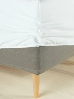 TINEGOLDSábana bajera ajustable de satén TINE 90x200x35 blanco