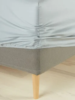 TINEGOLDSábana bajera ajustable de satén TINE 90x200x35 gris claro