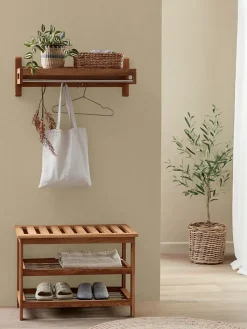 TOMMERUPBanco TOMMERUP con estantes roble natural