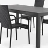 TYDAL + GUDHJEMMesa TYDAL L208/272 + 4 sillas GUDHJEM negro