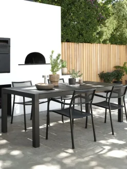 TYDAL + HEMSEDALMesa TYDAL L208/272 + 4 sillas HEMSEDAL negro