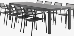 TYDAL + HEMSEDALMesa TYDAL L208/272 + 4 sillas HEMSEDAL negro