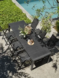 TYDALMesa de jardín TYDAL A95xL208/272 negro