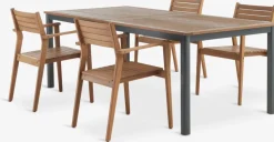 ULBJERG + HAMRAMesa ULBJERG L214/297 + 4 sillas HAMRA madera dura
