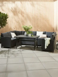ULLEHUSEConjunto muebles jardín ULLEHUSE 9 plazas almacenaje negro