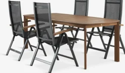 UVDAL + SIRDALMesa UVDAL L223 madera dura + 4 sillas SIRDAL gris