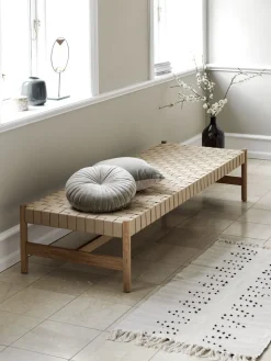 VADEHAVETDiván cama VADEHAVET 189x67 tela natural/roble