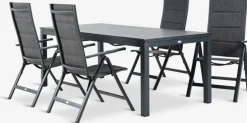 VATTRUP + MYSENMesa VATTRUP L206/321 negro + 4 sillas MYSEN gris