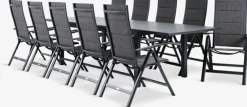 VATTRUP + MYSENMesa VATTRUP L206/321 negro + 4 sillas MYSEN gris
