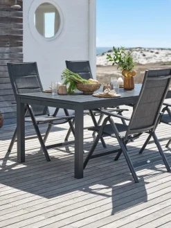 VATTRUP + MYSENMesa VATTRUP L206/321 negro + 4 sillas MYSEN gris