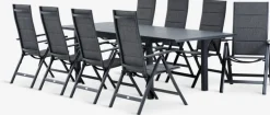 VATTRUP + MYSENMesa VATTRUP L172/276 negro + 4 sillas MYSEN gris