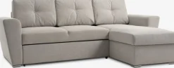 VEJLBYSofá cama chaise longue VEJLBY tela arena claro