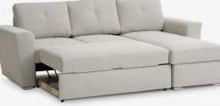 VEJLBYSofá cama chaise longue VEJLBY tela arena claro