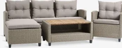 VENConjunto muebles jardín VEN 4 plazas chaise longue natural