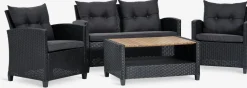 VENConjunto muebles jardín VEN 4 plazas negro
