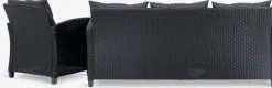 VENConjunto muebles jardín VEN 4 plazas con chaise longue negro