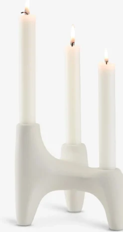 VIGNIRCandelabro VIGNIR A13xL16xA15cm blanco crudo