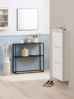 VIRUMMesa consola VIRUM 26x80 con estante negro