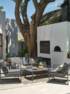 VONGEConjunto muebles jardín VONGE 5 plazas negro