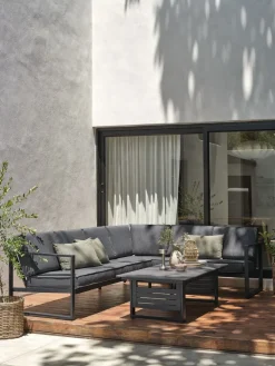 VONGEConjunto muebles jardín VONGE 6 plazas negro