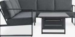 VONGEConjunto muebles jardín VONGE 6 plazas negro