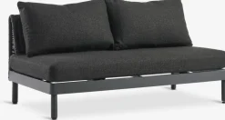 VOSSSofá de exterior VOSS 2 plazas negro