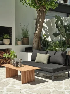 VOSSSofá de exterior VOSS 2 plazas negro