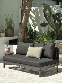 VOSSSofá de exterior VOSS 2 plazas negro