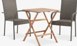 VRAADAL + GUDHJEMMesa VRAADAL L62 madera dura + 2 sillas GUDHJEM natural